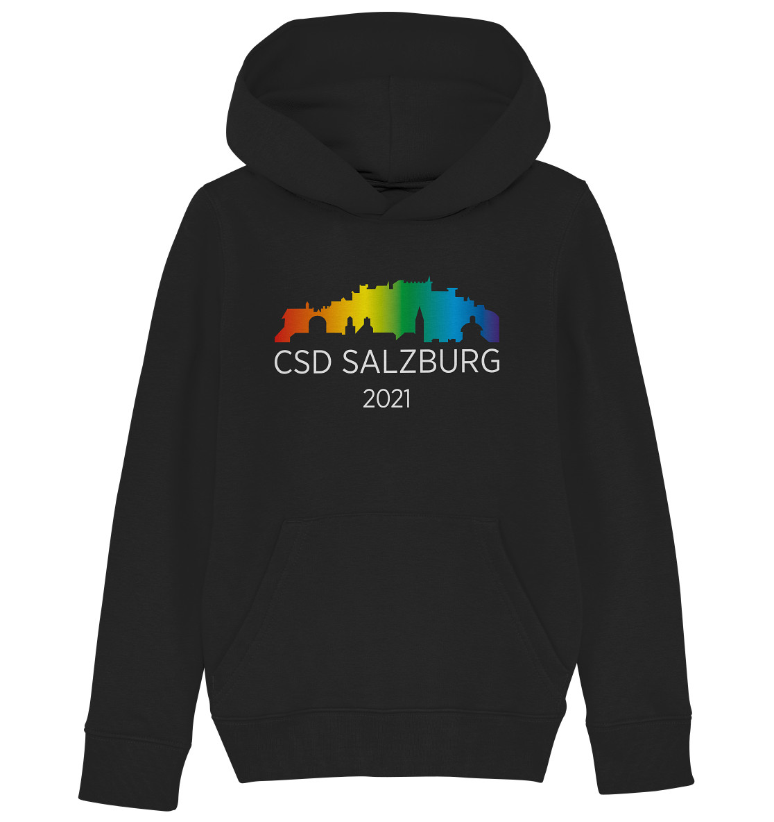 CSD Salzburg 2021 (white) - Kids Bio Hoodie >> Front-Print