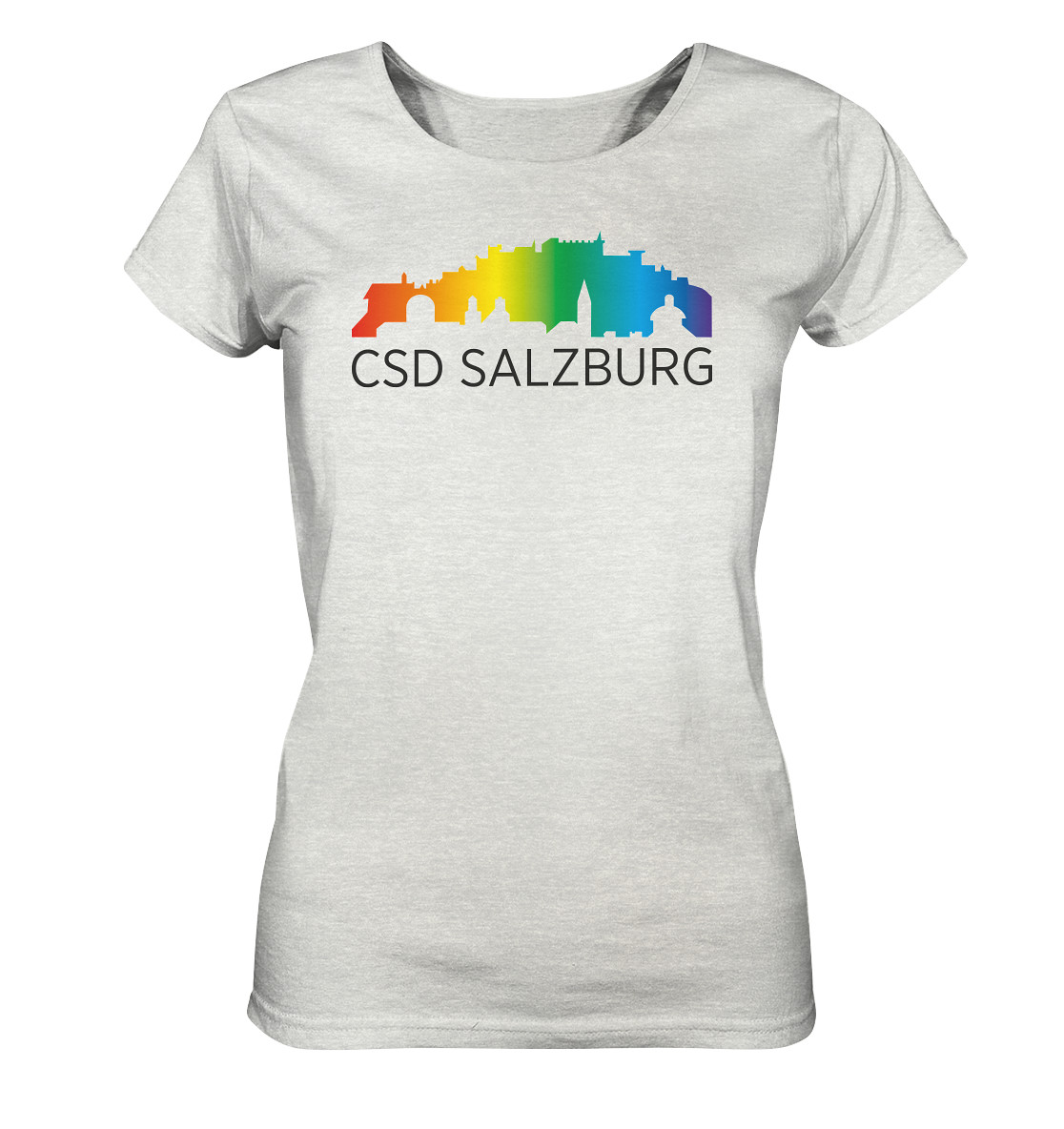 CSD Salzburg (black) - Ladies* Bio T-Shirt meliert >> Front-Print
