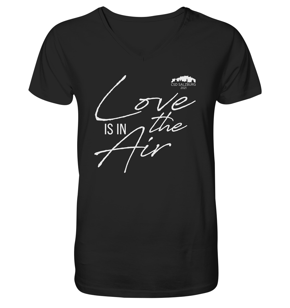 Love is in the Air 2021 (white) - Bio T-Shirt mit V-Ausschnitt >> Front-Print
