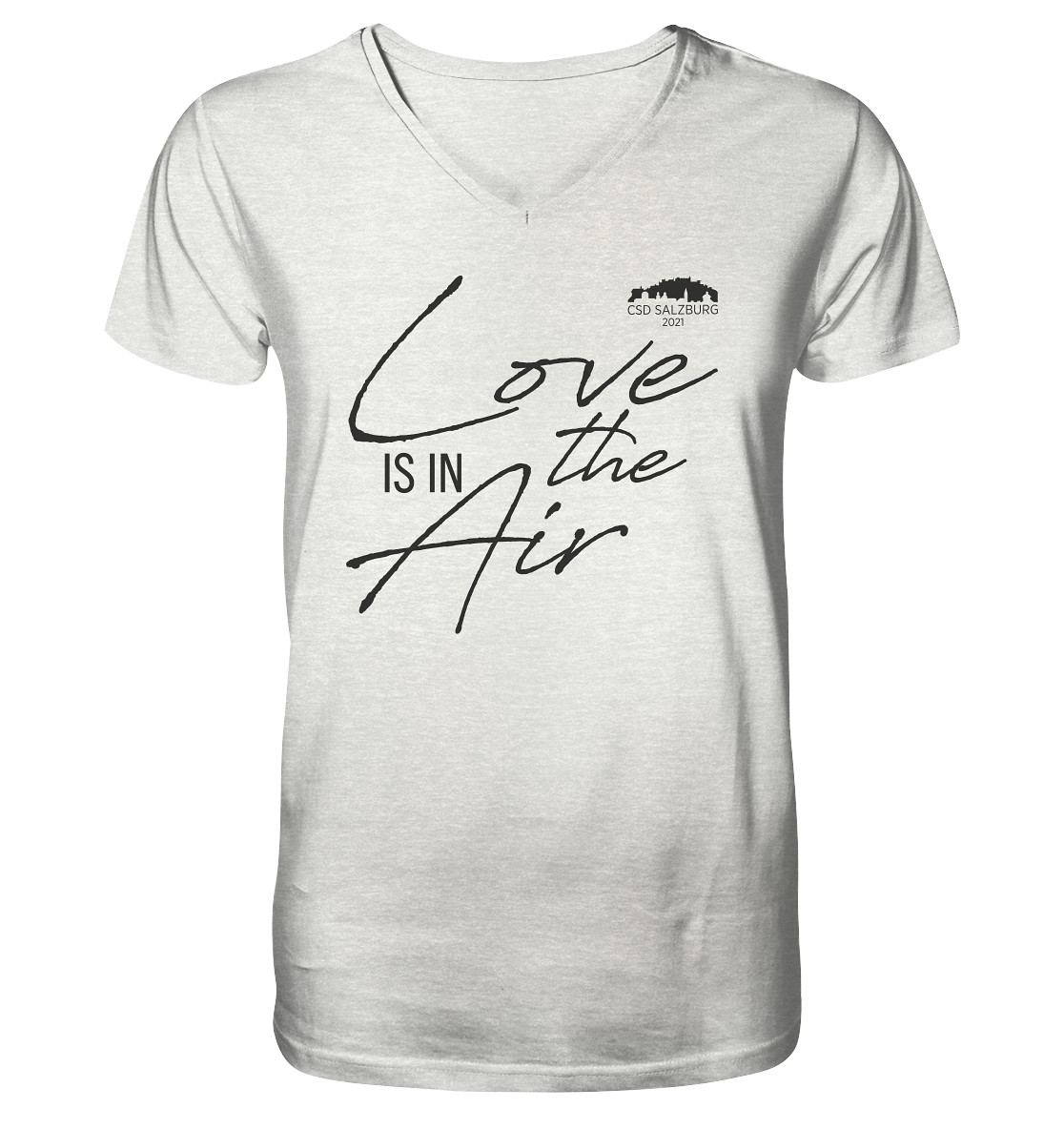 Love is in the Air 2021 (black) - Bio T-Shirt mit V-Ausschnitt >> Front-Print