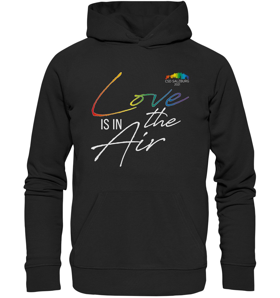 Love is in the Air 2021 (white/rainbow color) - Bio Premium Hoodie >> Front-Print