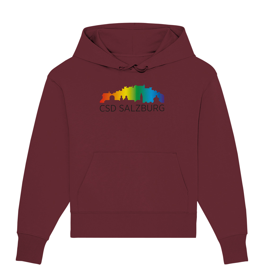 CSD Salzburg (black) - Bio Oversize Hoodie >> Front-Print