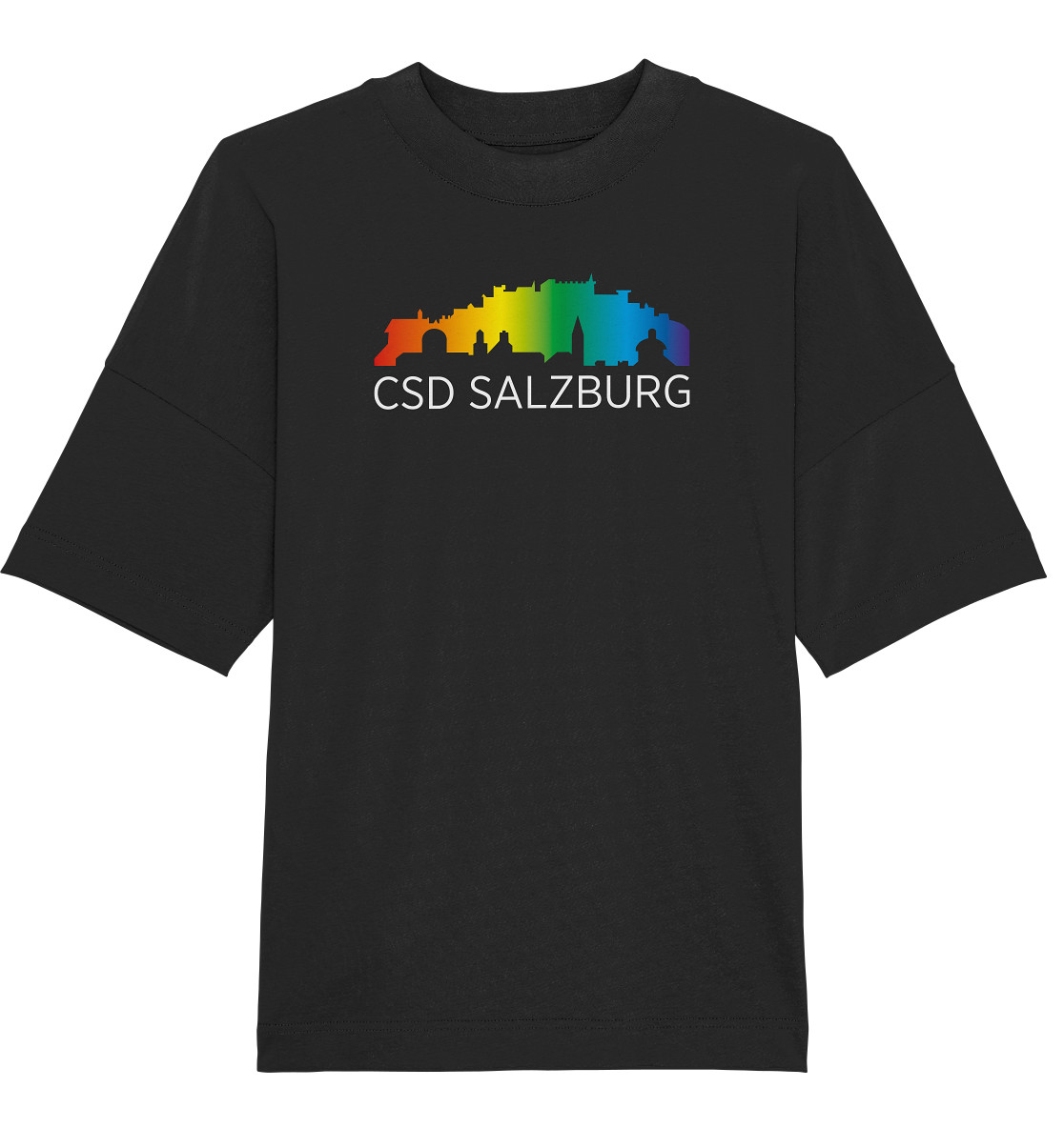 CSD Salzburg (white) - Bio Oversize T-Shirt >> Front-Print