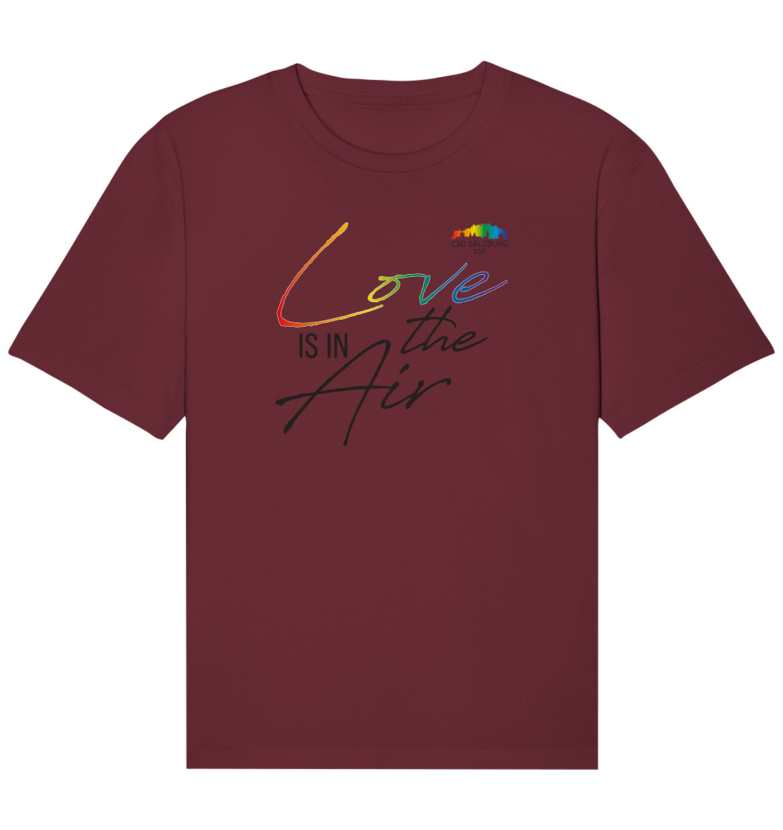 Love is in the Air 2021 (black/rainbow color) - Bio Relaxed T-Shirt >> Front-Print