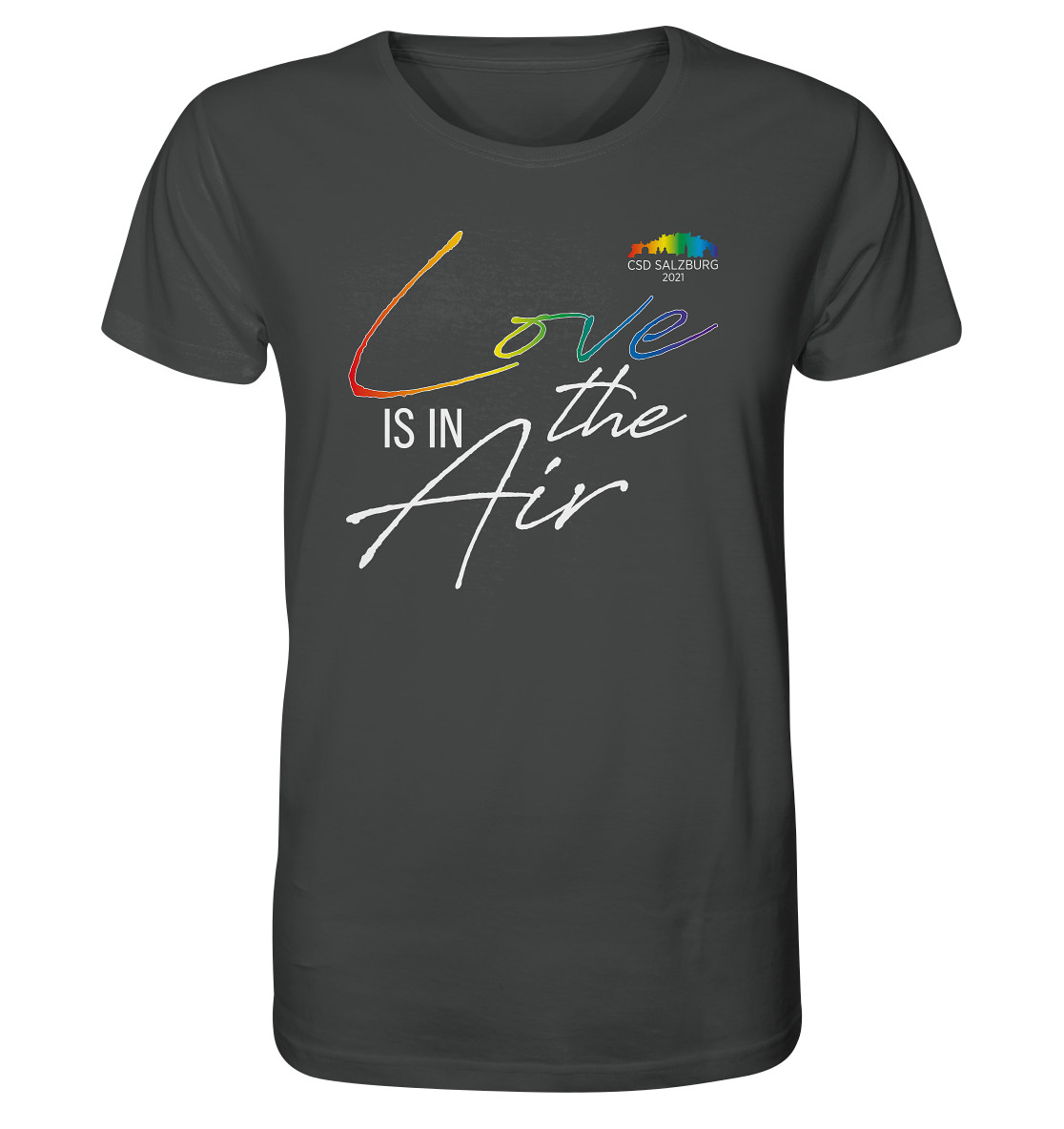 Love is in the Air 2021 (white/rainbow color) - Bio T-Shirt >> Front-Print